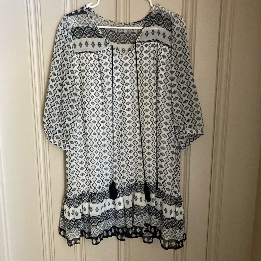 Black and White Pattern Swing Dress